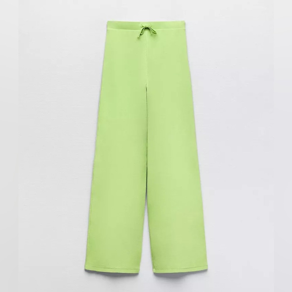 Zara Green Wide Leg lounge Pants